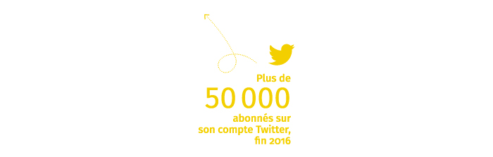 Plus de 50 000 abonnés sur Twitter fin 2016