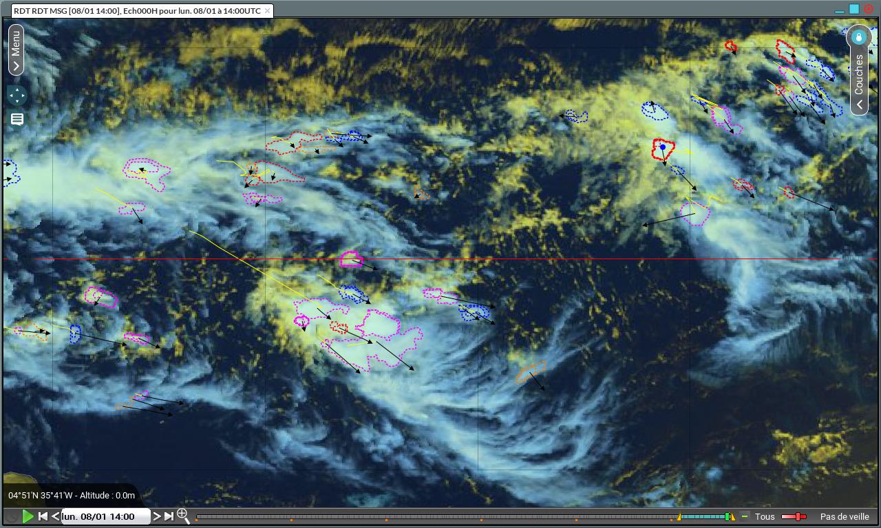 Identification, caractérisation et trajectoires des zones convectives par le Global RDT.